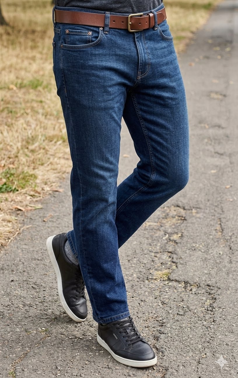 Men Slim Fit Indigo Dark Blue Dark Washed Casual Denim Jeans