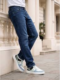 Men Straight Fit Indigo Dark Blue Dark Washed Casual Denim Jeans