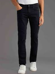 Men Regular Fit Black Casual Denim Jeans blue - Front View