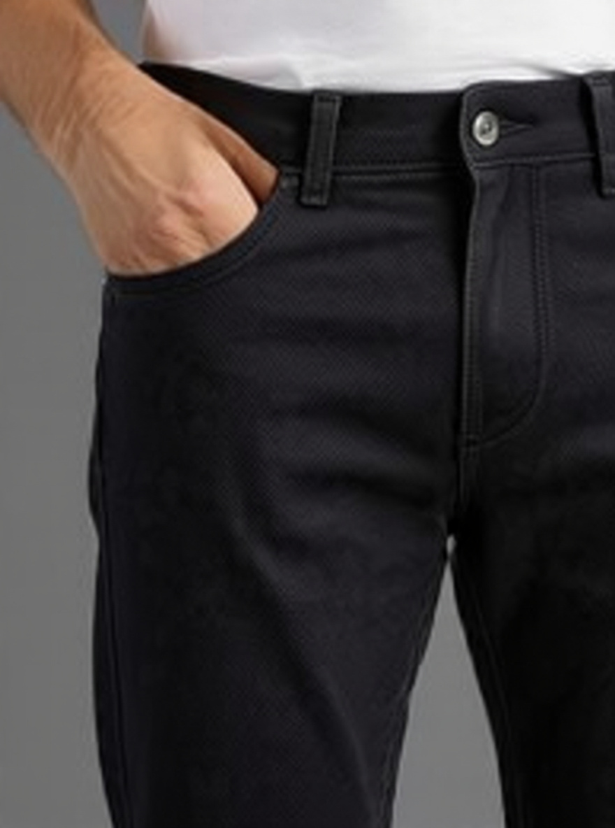 Men Regular Fit Black Casual Denim Jeans - Left Side