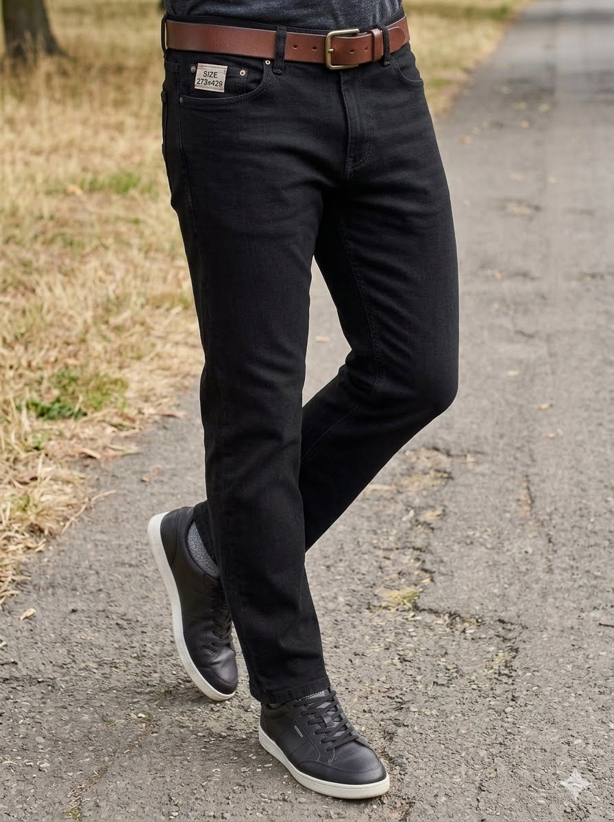 Men Straight Fit Black Casual Denim Jeans