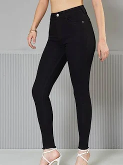 Women Slim Fit Dark Black Denim Jeans