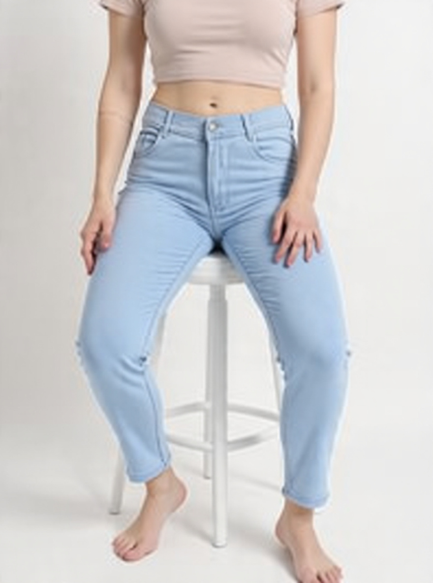 Women Slim Fit Sky Blue Denim Jeans