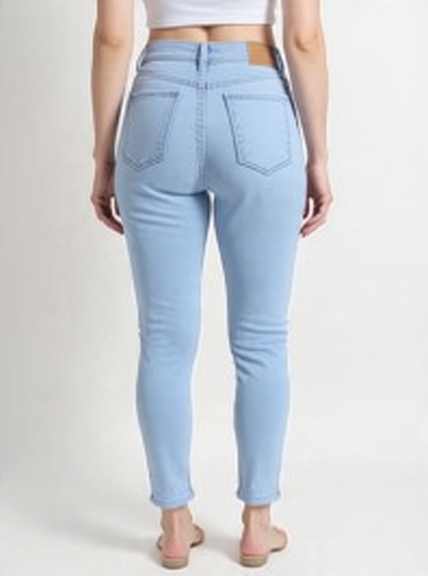 Women Slim Fit Sky Blue Denim Jeans