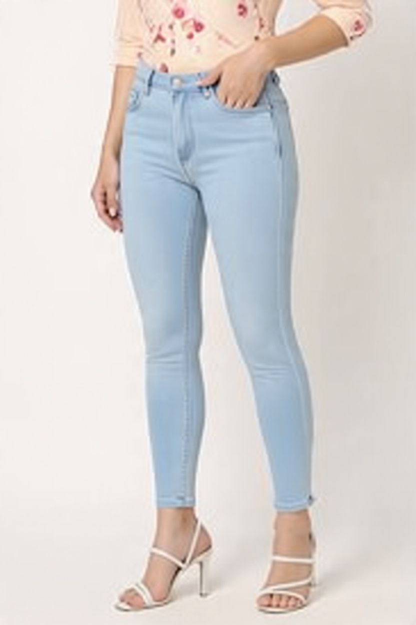 Women Skin Fit Light Sky Blue Denim Jeans