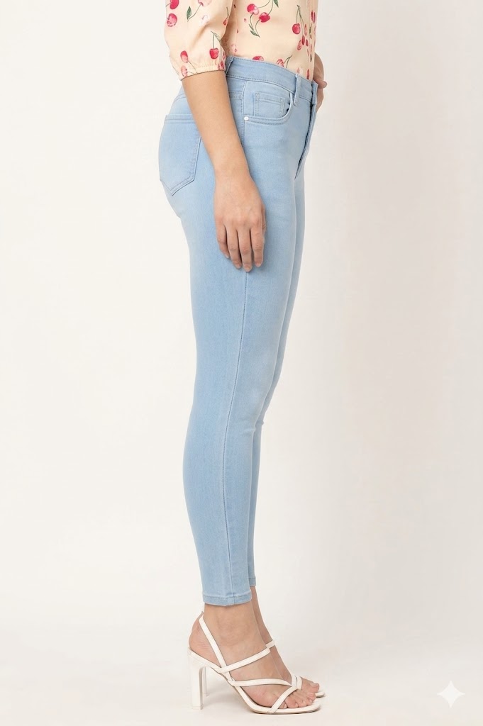 Women Slim Fit Light Sky Blue Denim Jeans