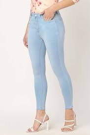 Women Slim Fit Light Sky Blue Denim Jeans