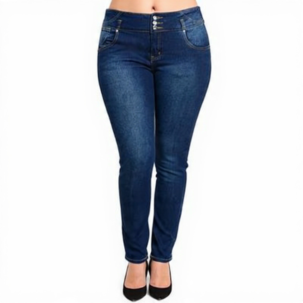 Women Skin Fit Dark Sky Blue Denim Jeans - Right Side