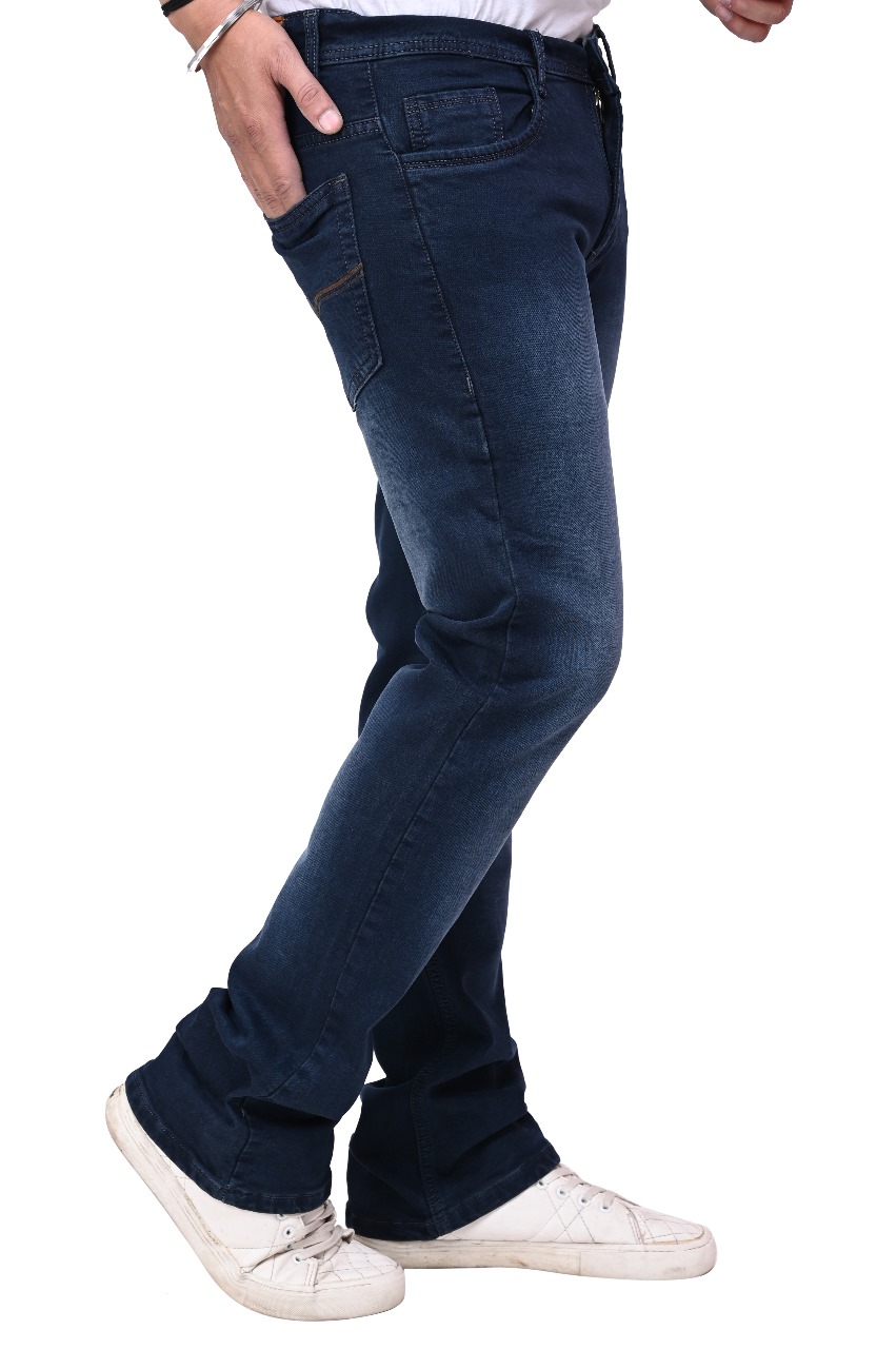 Denim Blue Bootcut Jeans for Men - Left Side